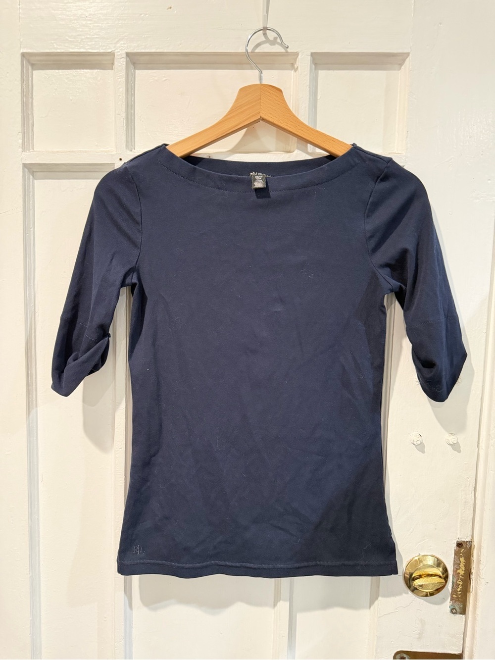 Ralph Lauren Navy Boatneck Short Sleeve Tee